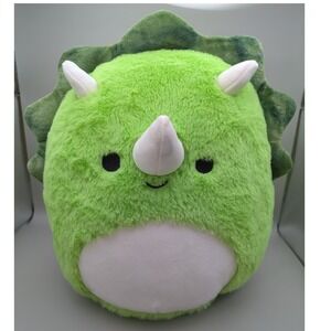 Squishmallows Green Triceratops Fuzzamallow Plush Stuffed Dinosaur 12‎ in